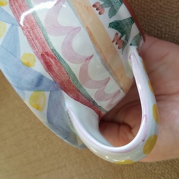 Mackenzie Childs Aalsmeer Ruffled Edge Tea Cup & Saucer Tulip Flowers Pottery - Picture 13 of 14